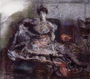 Mikhail Vrubel The Portrait of Isabella  near the fireplace USA oil painting artist